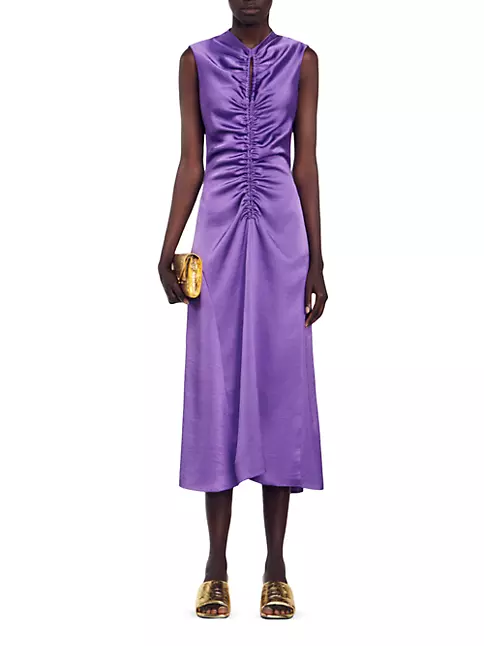 Shop Sandro Satin-Finish Midi Dress | Saks Fifth Avenue