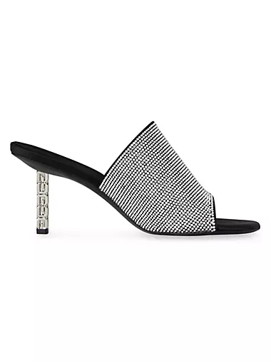 G Cube Mules In Satin With Strass