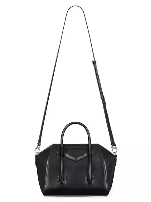 Shop Givenchy Mini Antigona Lock Top Handle Bag In Box Leather | Saks ...