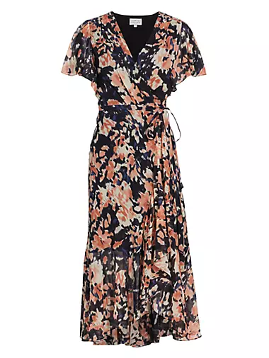 Brianna Floral Wrap Midi-Dress