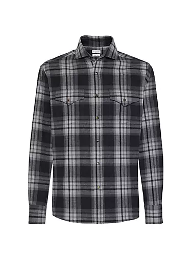 Cotton Madras Flannel Easy Fit Western Shirt