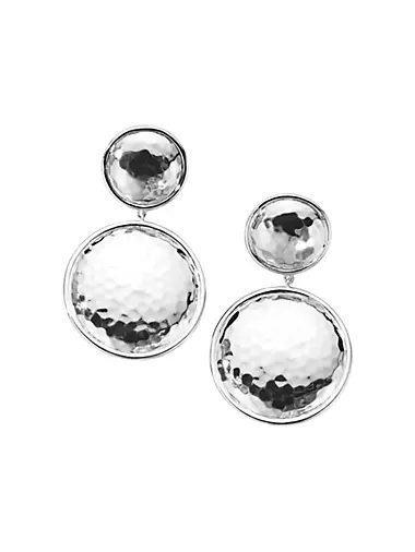 925 Classico Large Hammered Snowman Clip-On Earrings