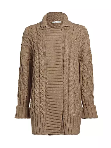 Josephine Wool-Blend Cable-Knit Cardigan