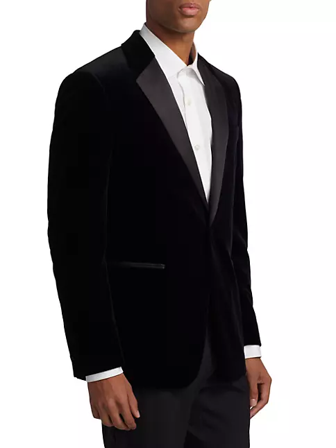 Shop Theory Chambers Velvet One-Button Tuxedo Jacket | Saks Fifth Avenue