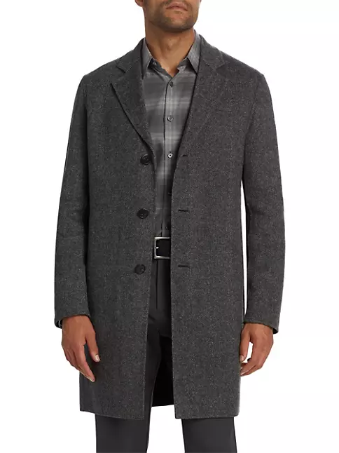 Shop Theory Almec Herringbone Wool Coat | Saks Fifth Avenue
