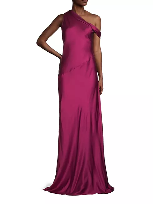 Shop Donna Karan New York Social Draped One-Shoulder Gown | Saks Fifth ...
