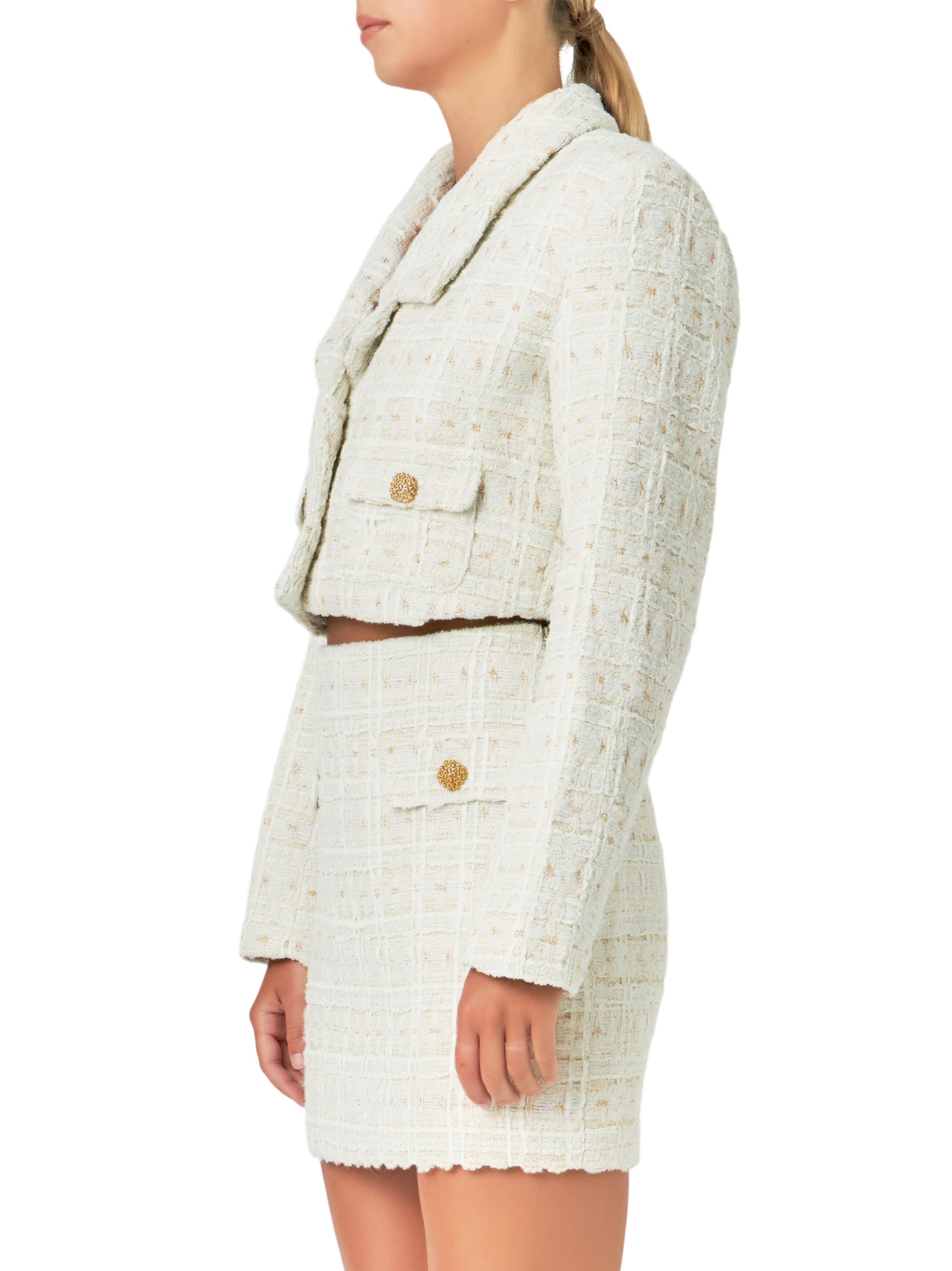 Rose Tweed Cropped Jacket