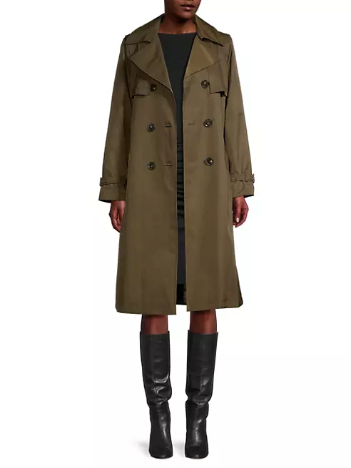 Shop Sam Edelman Cotton-Blend Belted Double-Breasted Trench Coat | Saks ...