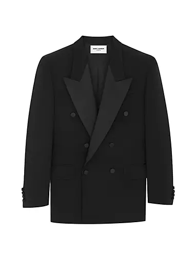 Oversized Tuxedo Jacket In Grain De Poudre