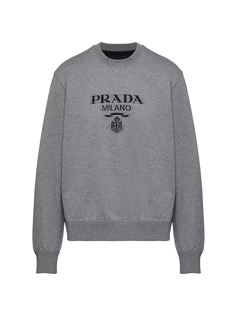 Shop Prada Oversized Cotton Jersey Logo Sweatshirt | Saks Fifth Avenue