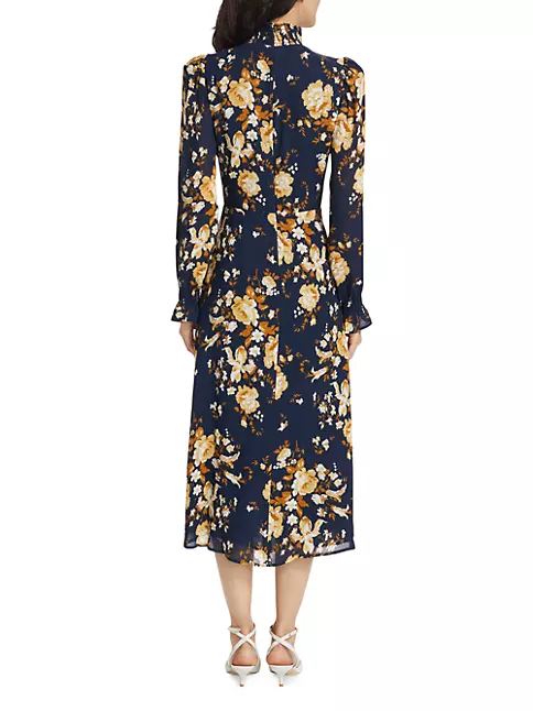 Shop Reformation Stevi Floral Mock Turtleneck Midi-Dress | Saks Fifth ...