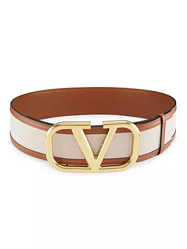 VLogo Canvas Leather Belt