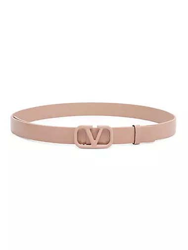 V-Logo Signature Leather Belt
