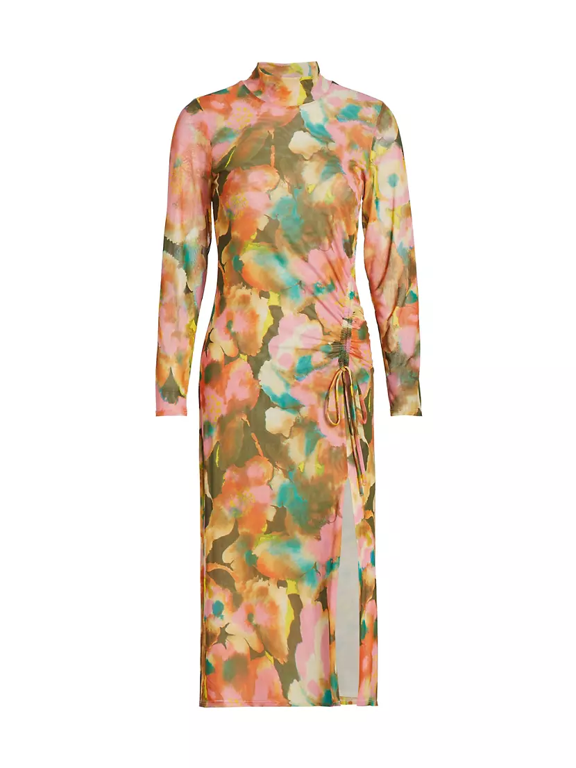 Shop Rails Mona Floral Mesh Midi-Dress | Saks Fifth Avenue