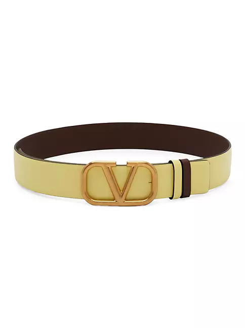 Vlogo Signature Belt In Glossy Calfskin 30mm for Woman in Black