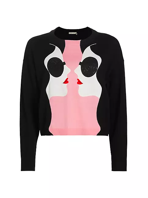 Shop Alice + Olivia Gleeson Wool Lady Sweater | Saks Fifth Avenue