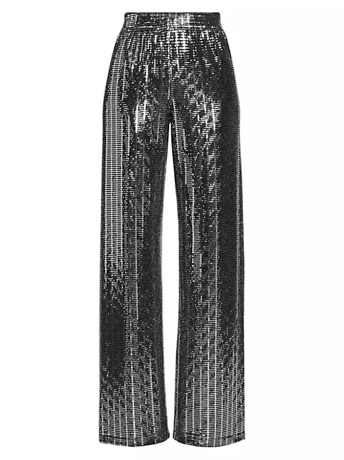 Shop Alice + Olivia Elba Sequined Wide-Leg Pants | Saks Fifth Avenue