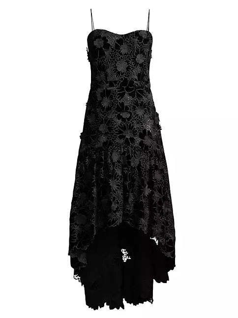 Shop Ungaro Alexa Floral Velvet Midi-Dress | Saks Fifth Avenue