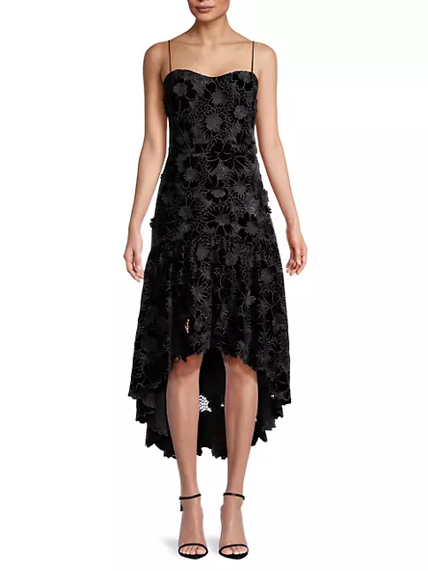 Shop Ungaro Alexa Floral Velvet Midi-Dress | Saks Fifth Avenue