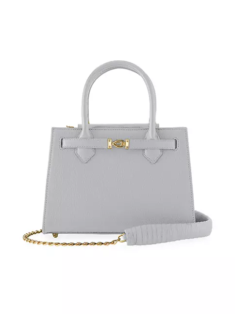 Shop Tyler Ellis Winnie Handbag Small In Pebbled Leather With Gold ...