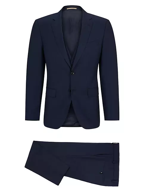 Shop BOSS Slim-Fit Suit In Houndstooth Virgin Wool | Saks Fifth Avenue