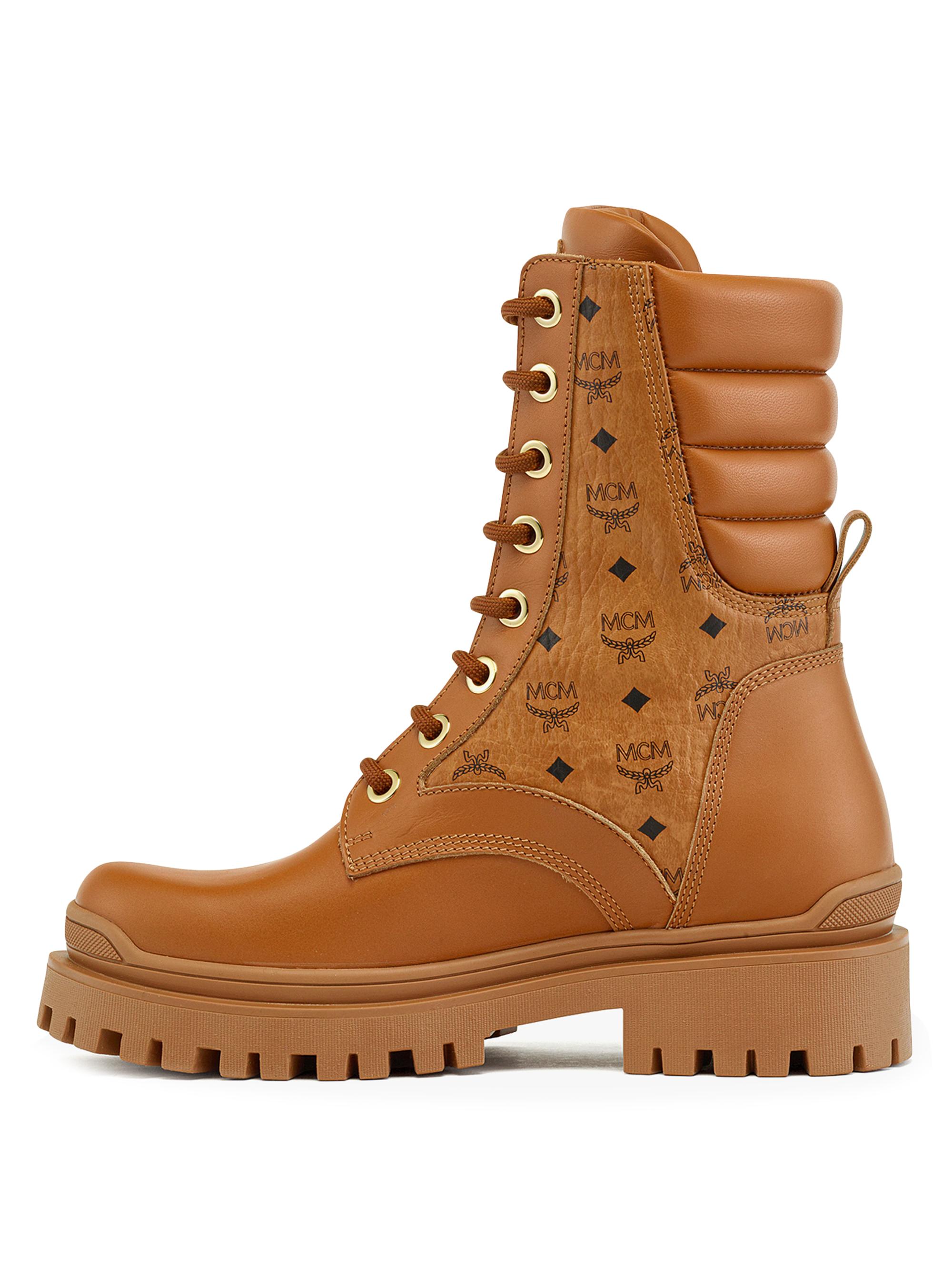 Visetos Logo & Leather Lug-Sole Ankle Boots