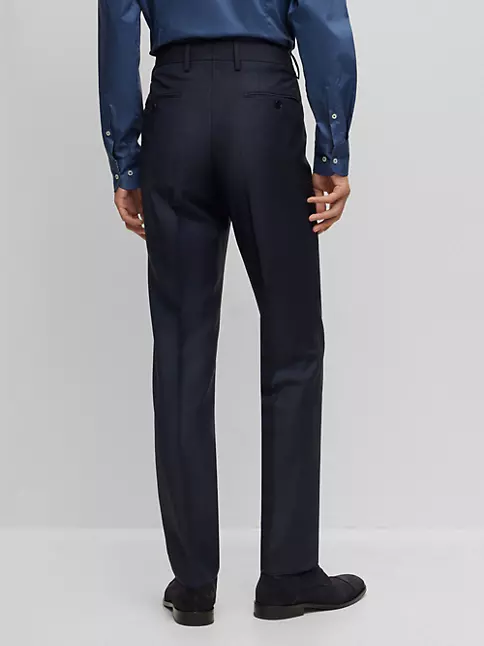 Shop BOSS Regular-Fit Suit In Checked Virgin Wool | Saks Fifth Avenue