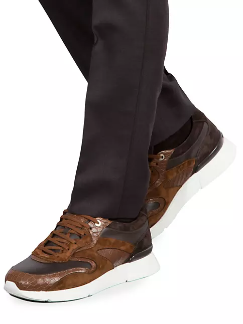 Matted Crocodile Leather Sneakers by STEFANO RICCI