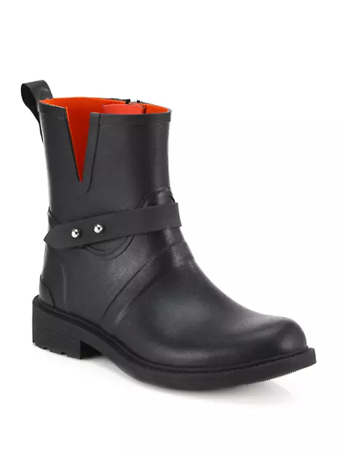 Shop rag & bone Moto Rubber Rain Boots | Saks Fifth Avenue