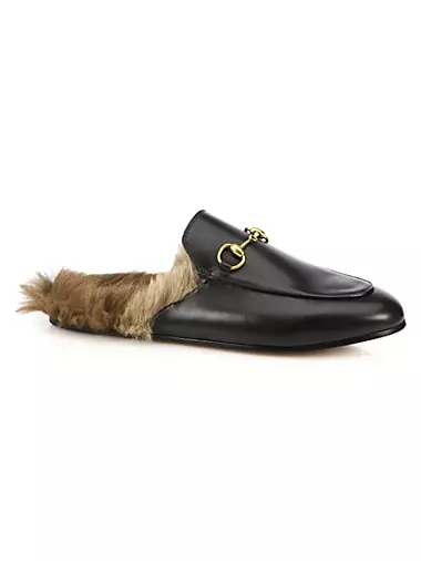 Princetown Shearling-Lined Leather Slipper