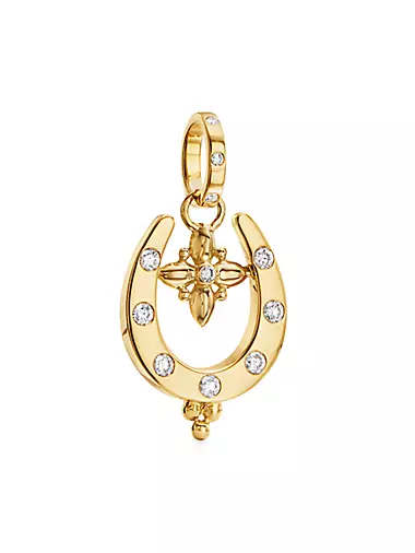 Horseshoe Diamond & 18K Yellow Gold Pendant
