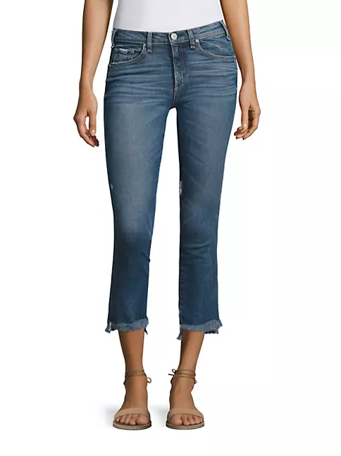 Shop McGuire Lido Frayed Step-Hem Straight-Leg Jeans | Saks Fifth Avenue