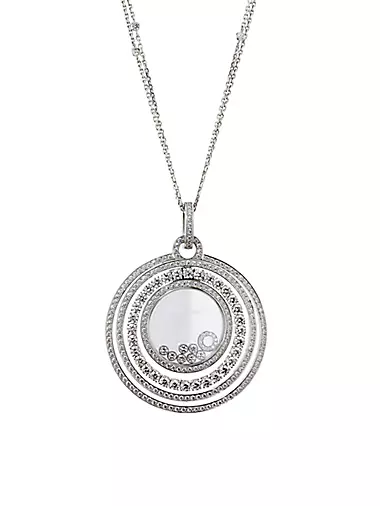 18K White Gold & 5.47 TCW Diamond Pendant Necklace