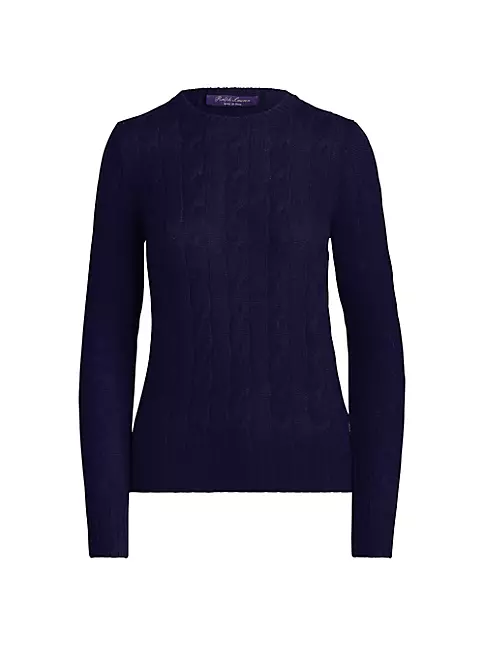 Shop Ralph Lauren Collection Cable Knit Cashmere Sweater | Saks Fifth ...