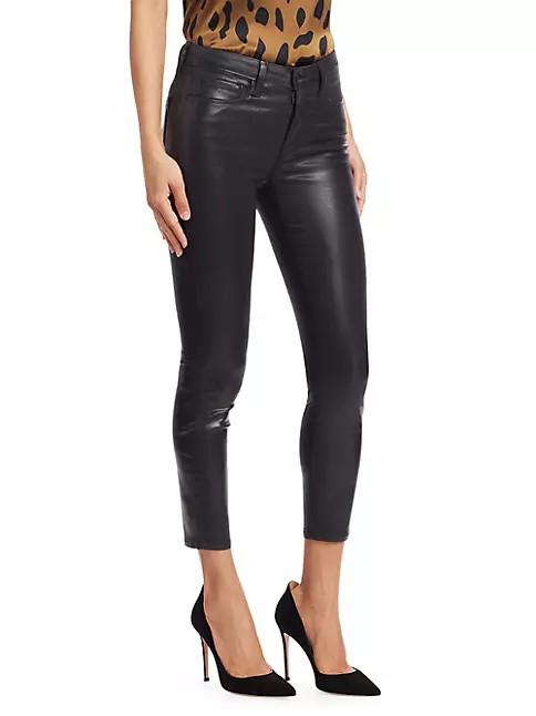 Shop L'AGENCE Margot Skinny Mid-Rise Ankle Skinny Coated Jeans | Saks ...