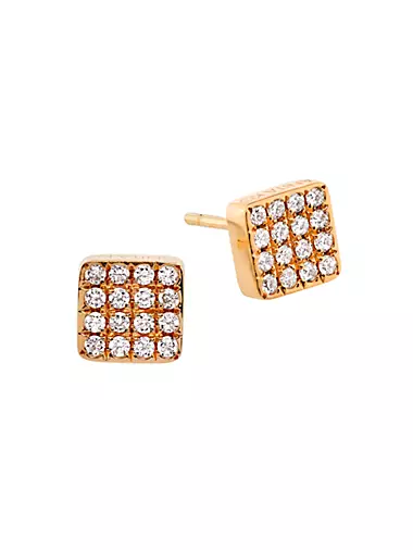 Harlow 18K Yellow Gold & 0.33 TCW Diamond Stud Earrings