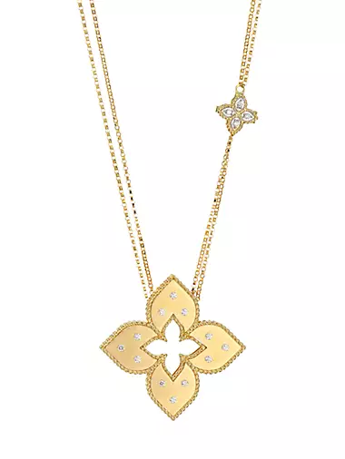 Venetian Princess 18K Yellow Gold & Diamond Pendant Dual-Chain Necklace