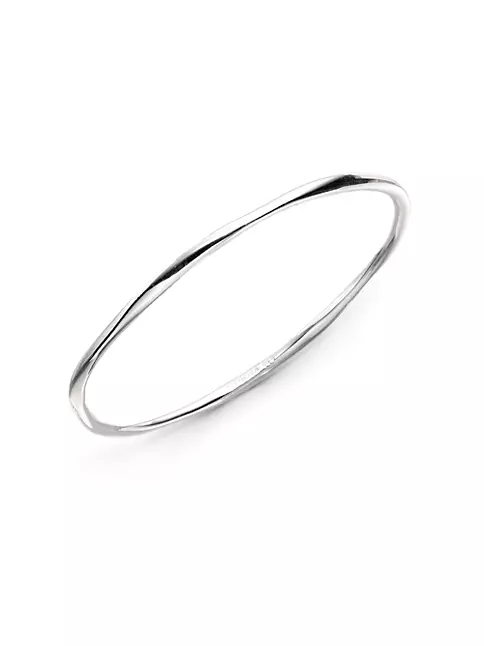 IPPOLITA CLASSICO THIN STERLING SILVER SMOOTH SQUIGGLE BANGLE BRACELET