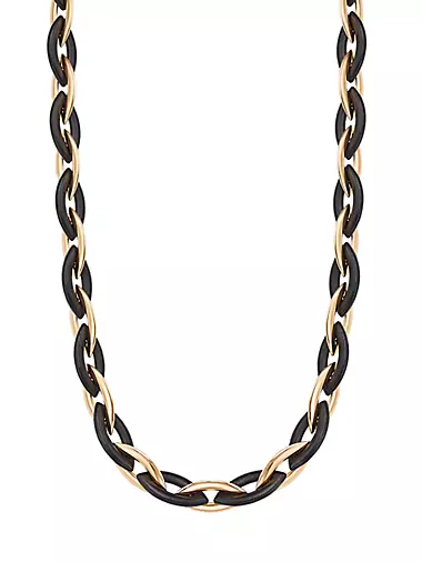 Doppio Senso 18K Rose Gold & Ebony Chain Necklace