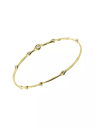 Stardust 18K Yellow Gold & 9-Diamond Bangle Bracelet