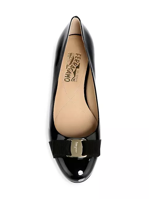 Shop FERRAGAMO Varina Patent Leather Ballet Flats | Saks Fifth Avenue