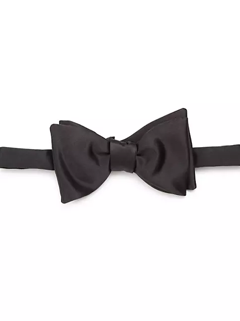 Black silk bowtie - ready tied - Eton