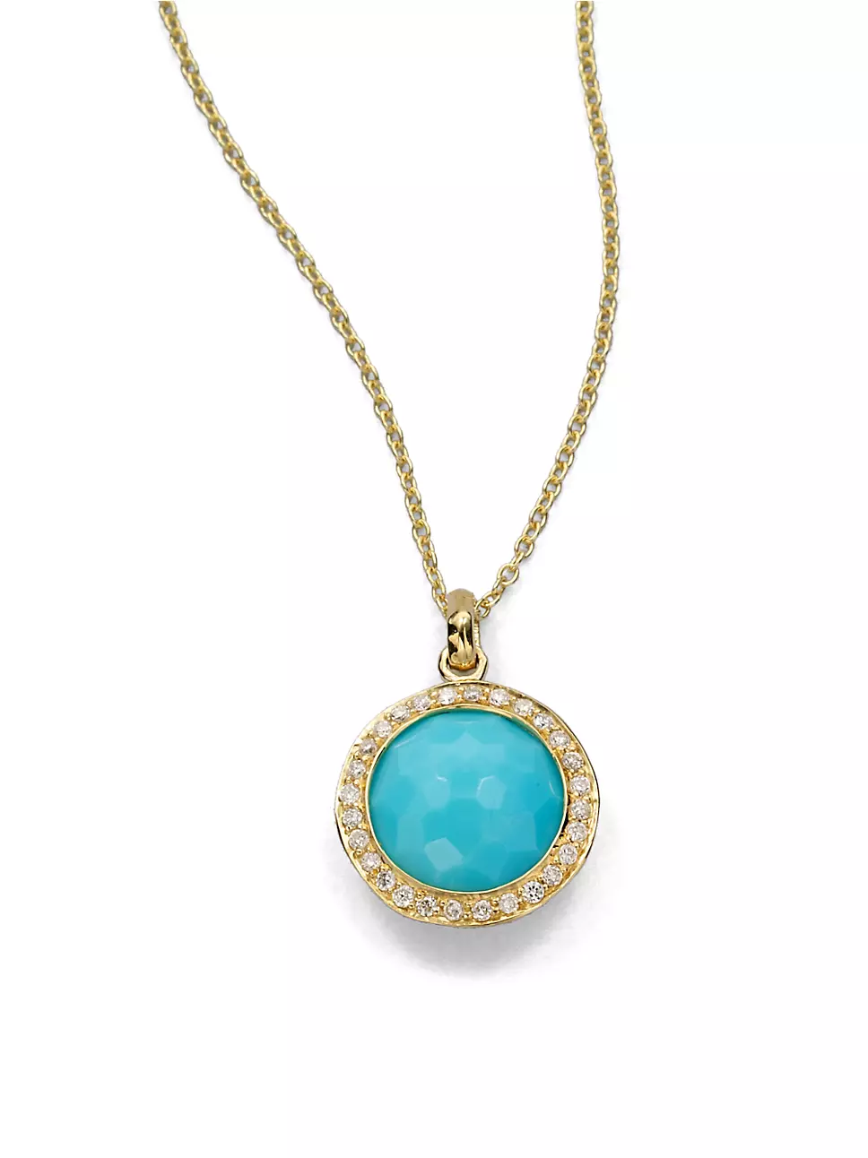 Ippolita Women's Lollipop Small 18k Yellow Gold, Turquoise & Diamond Pendant Necklace