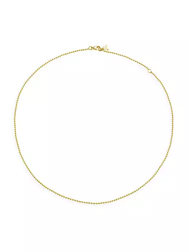 18K Yellow Gold Ball Necklace Chain